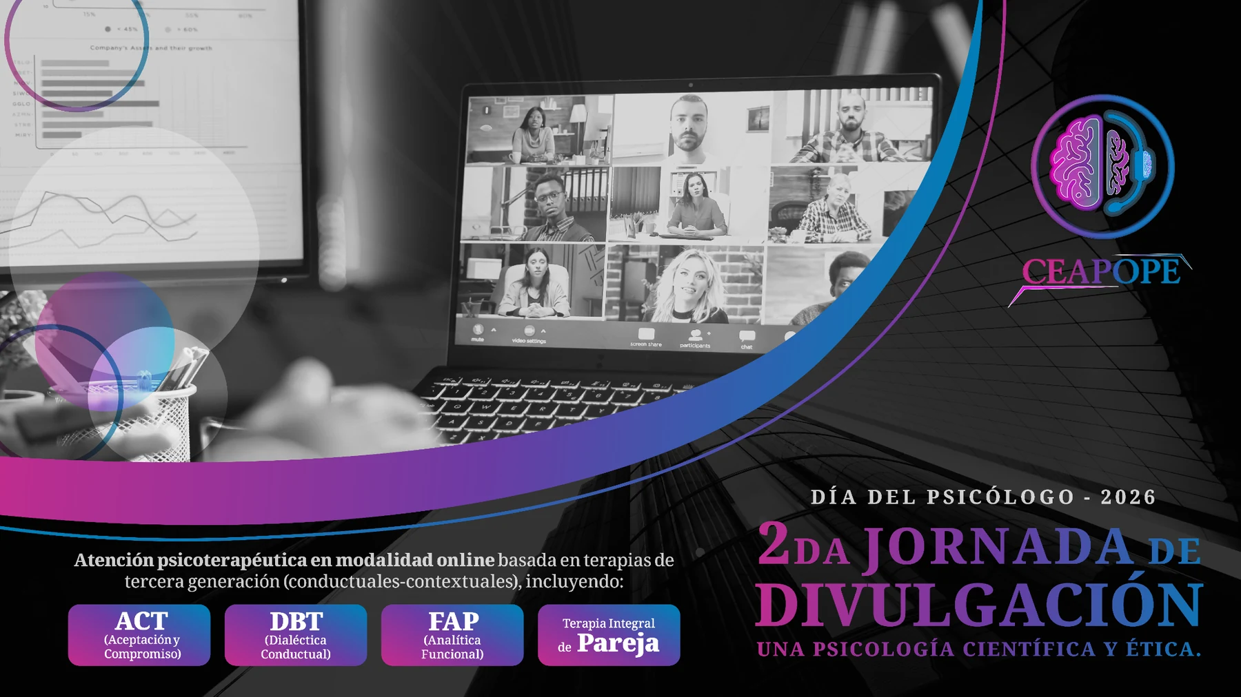 Imagen institucional de la 2da Jornada Internacional Virtual Una Psicología Científica y Ética